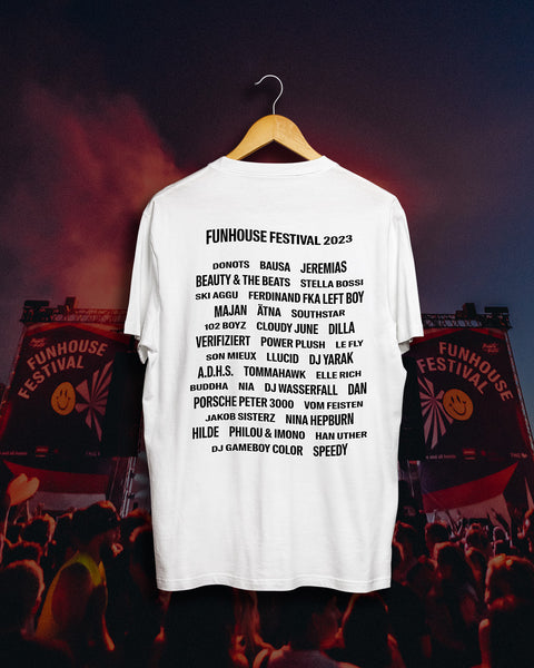 Funhouse Festival "Lineup 2023" Shirt white unisex